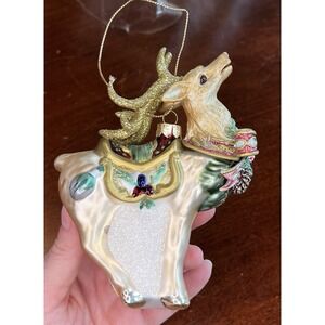 Fitz and Floyd Gold and White Reindeer Ornament